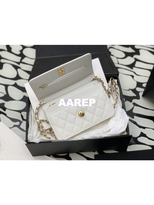 Replica Chanel Wallet on Chain in Pearly Grained Calfskin AP3479 White 7