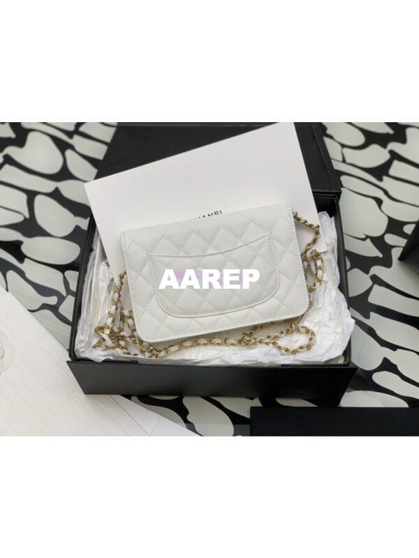 Replica Chanel Wallet on Chain in Pearly Grained Calfskin AP3479 White 10