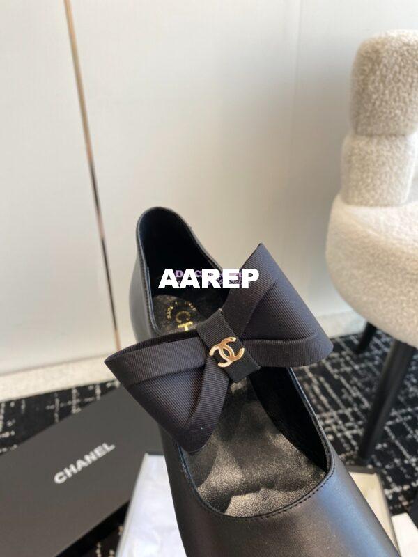 Replica Chanel Mary Jane Calfskin & Grosgrain Heel 60mm G45356 24