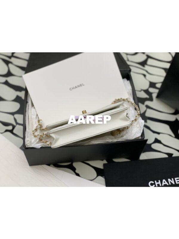 Replica Chanel Wallet on Chain in Pearly Grained Calfskin AP3479 White 11