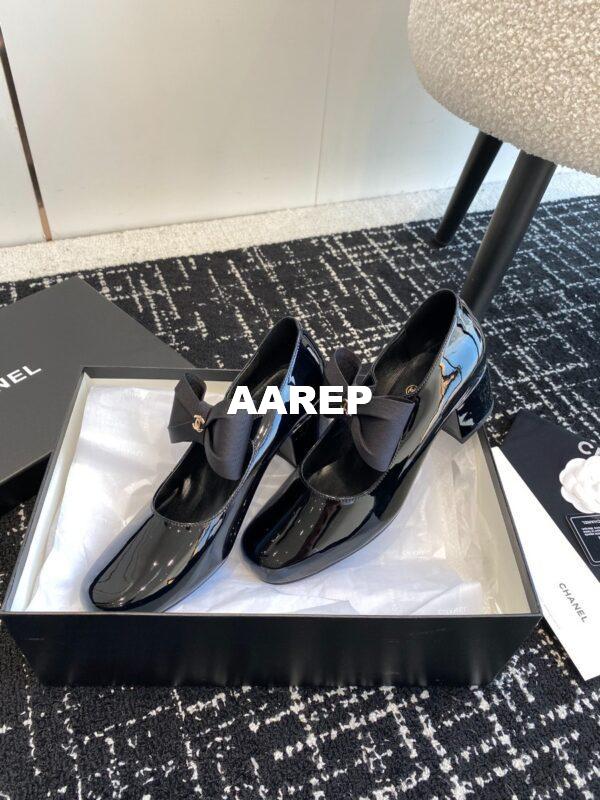 Replica Chanel Mary Jane Calfskin & Grosgrain Heel 60mm G45356 27