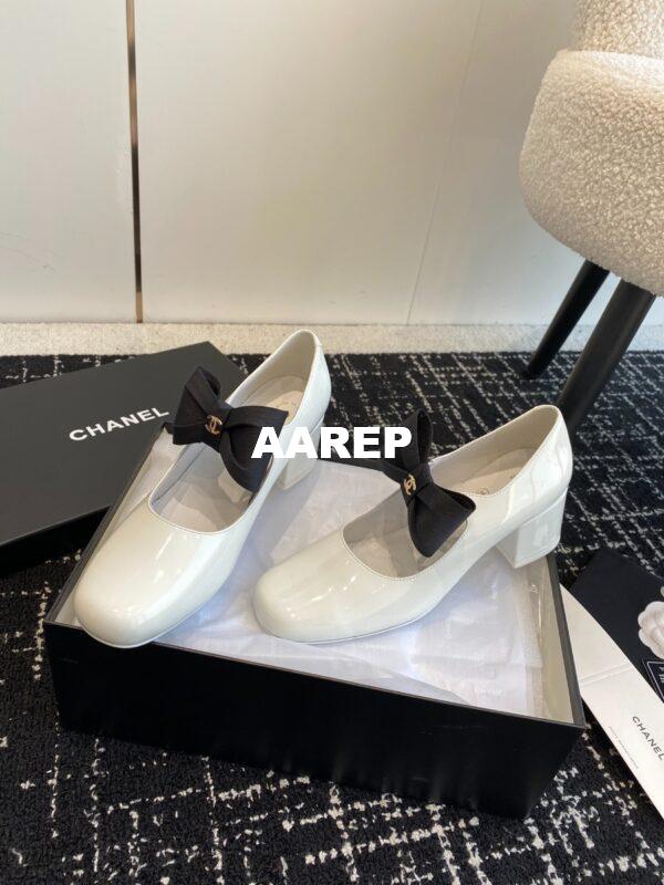 Replica Chanel Mary Jane Calfskin & Grosgrain Heel 60mm G45356 28