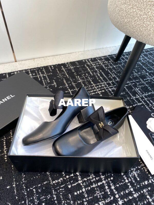 Replica Chanel Mary Jane Calfskin & Grosgrain Heel 60mm G45356 29