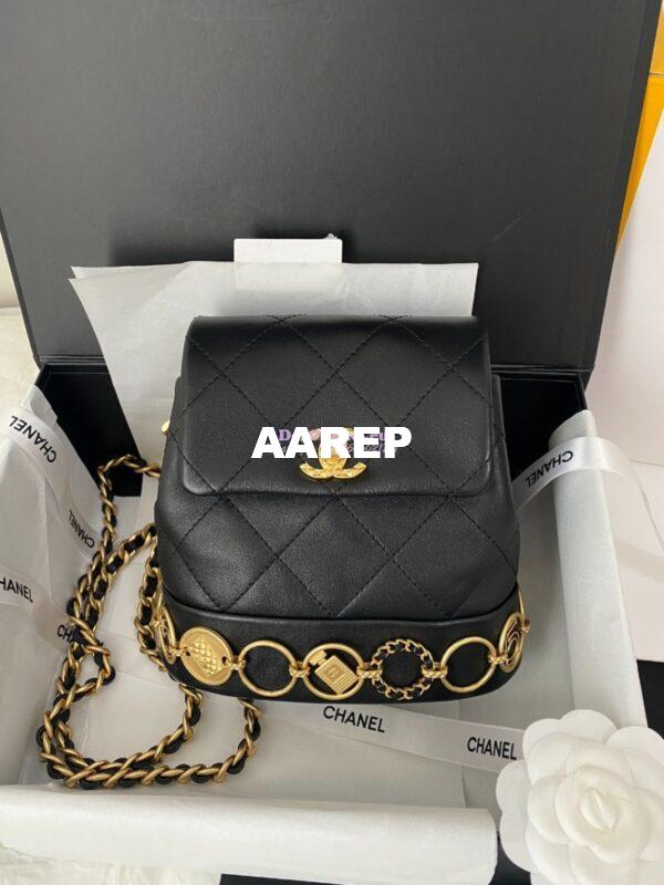 Replica Chanel Small Backpack in Calfskin AS4275 Black 3