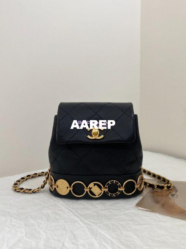 Replica Chanel Small Backpack in Calfskin AS4275 Black 4