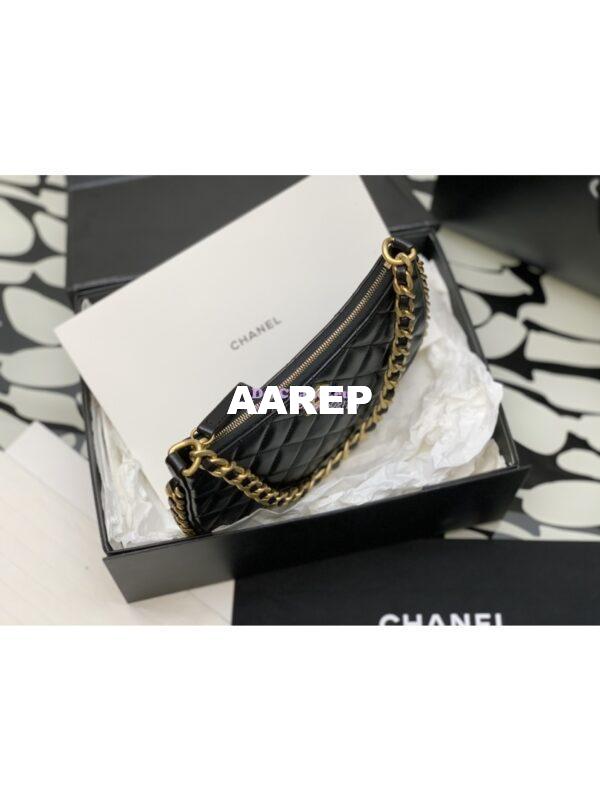 Replica Chanel Hobo Handbag in Shiny Crumpled Lambskin AS4378 Black 3