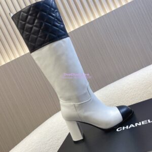 Replica Chanel 23K Lambskin High Boots Heel 9cm G45200 White