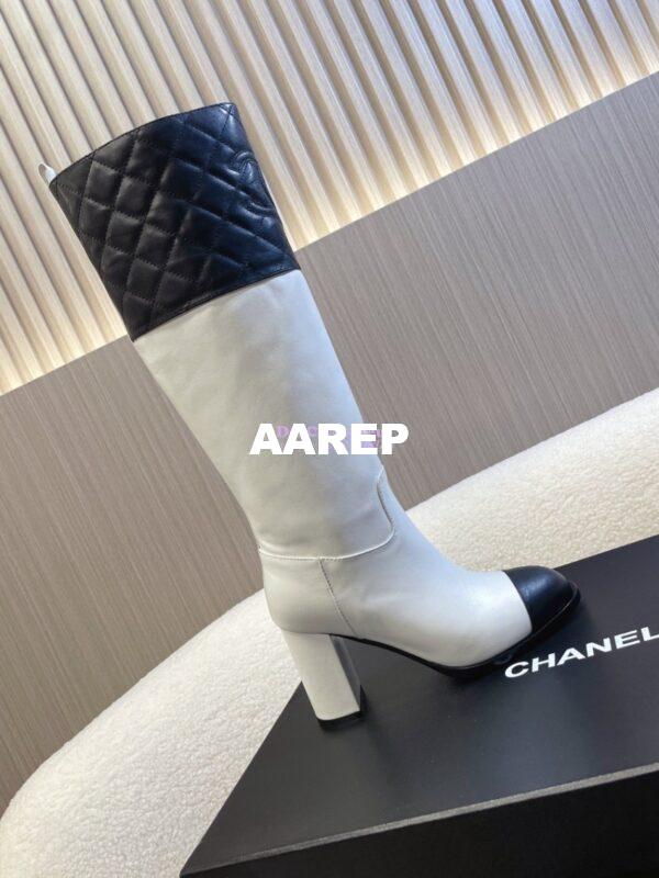Replica Chanel 23K Lambskin High Boots Heel 9cm G45200 White 3