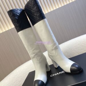 Replica Chanel 23K Lambskin High Boots Heel 9cm G45200 White 2