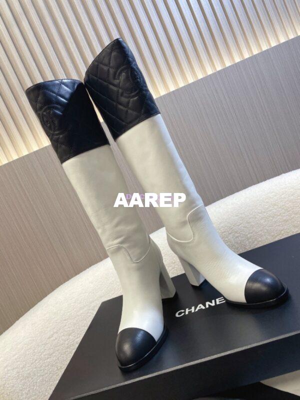 Replica Chanel 23K Lambskin High Boots Heel 9cm G45200 White 4
