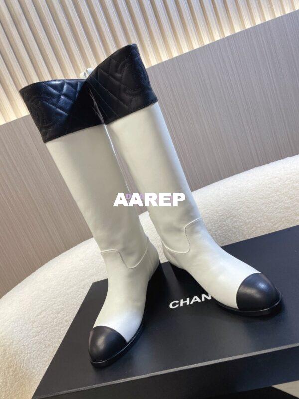 Replica Chanel 23K Lambskin High Boots Heel 9cm G45200 White 6