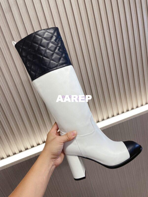 Replica Chanel 23K Lambskin High Boots Heel 9cm G45200 White 7