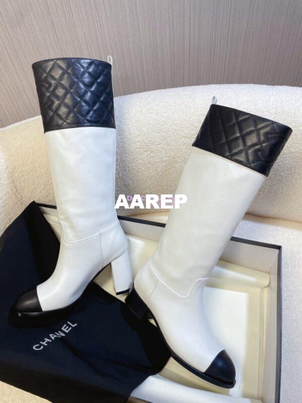 Replica Chanel 23K Lambskin High Boots Heel 9cm G45200 White 8
