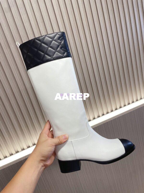 Replica Chanel 23K Lambskin High Boots Heel 9cm G45200 White 12