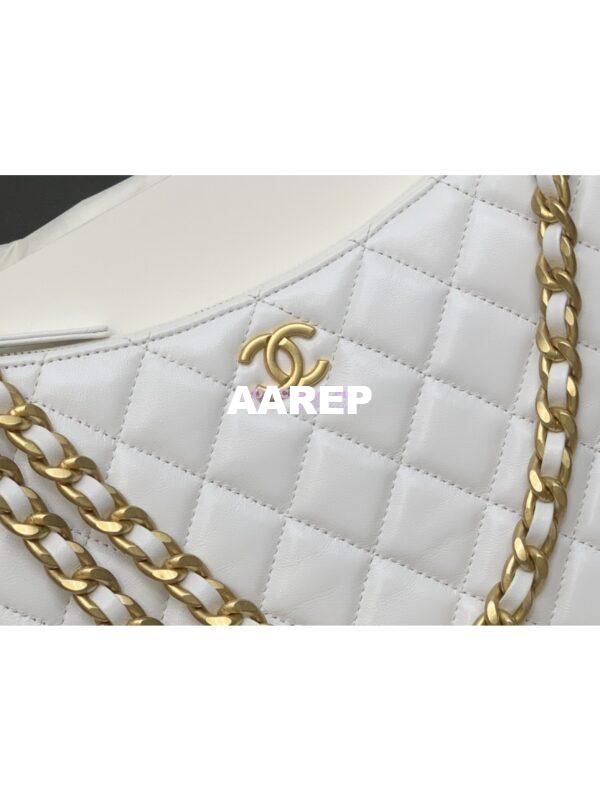 Replica Chanel Large Hobo Bag in Shiny Crumpled Lambskin AS4368 White 6