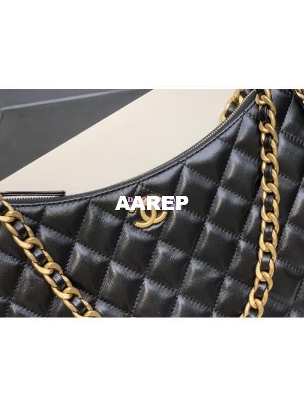 Replica Chanel Large Hobo Bag in Shiny Crumpled Lambskin AS4368 Black 6