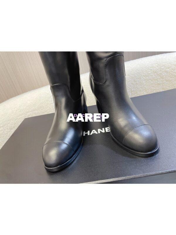Replica Chanel 23K Lambskin High Boots Heel 9cm G45200 Black 10