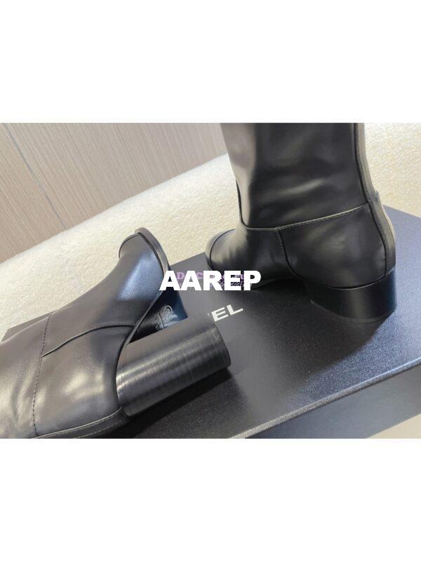 Replica Chanel 23K Lambskin High Boots Heel 9cm G45200 Black 11