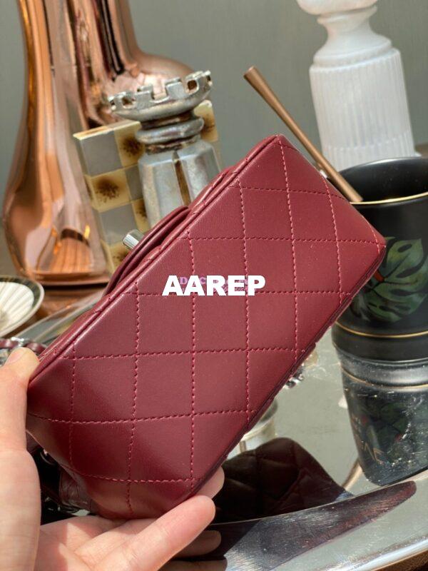 Replica Chanel Mini Classic Flap 17cm in WineRed Lambskin Bag 7