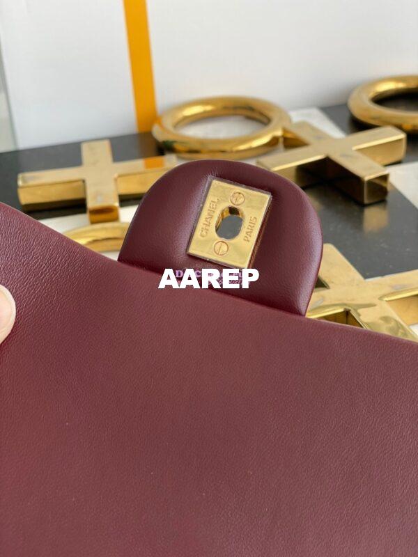 Replica Chanel Mini Classic Flap 17cm in WineRed Lambskin Bag 12