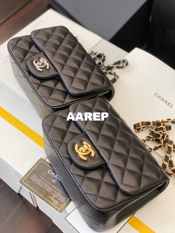 Replica Chanel Mini Classic Flap 17cm in Black Lambskin Bag 2
