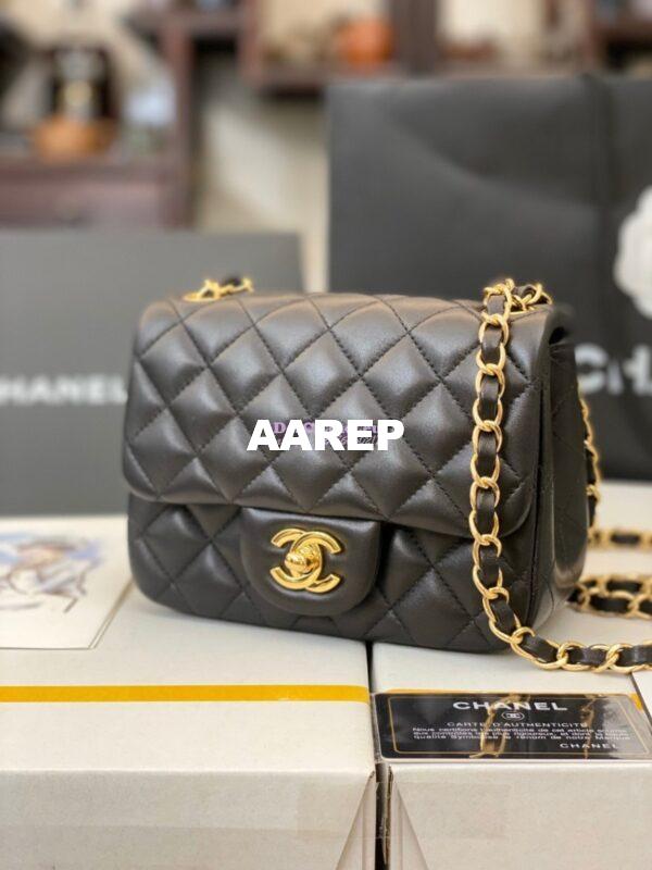 Replica Chanel Mini Classic Flap 17cm in Black Lambskin Bag 3