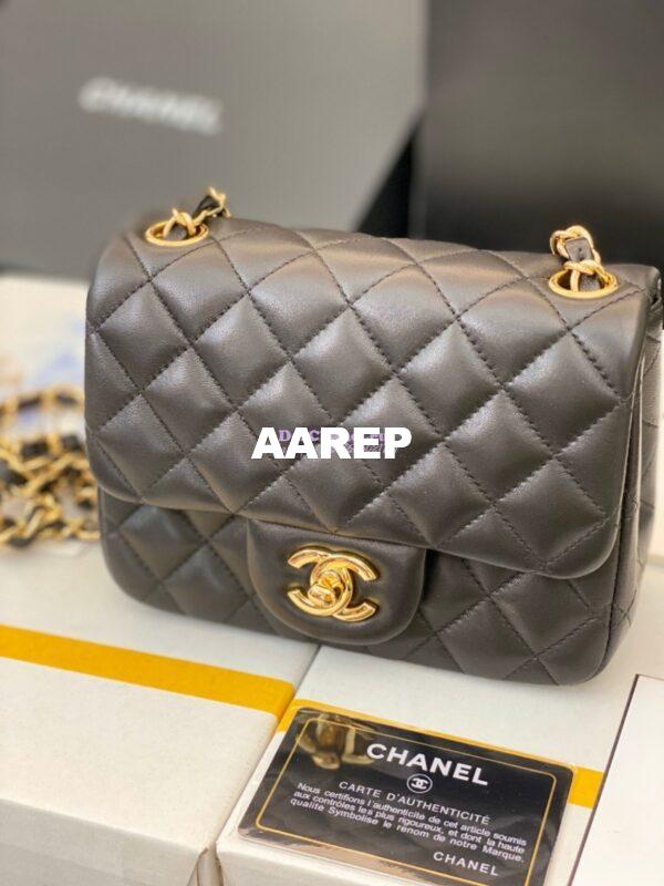 Replica Chanel Mini Classic Flap 17cm in Black Lambskin Bag 4