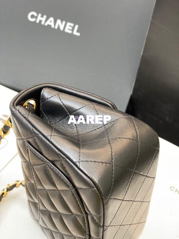 Replica Chanel Mini Classic Flap 17cm in Black Lambskin Bag 7