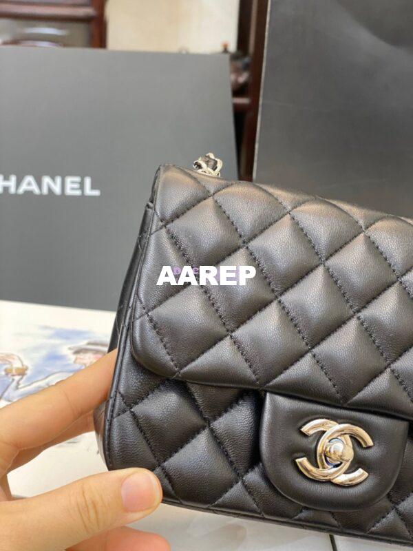 Replica Chanel Mini Classic Flap 17cm in Black Lambskin Bag 13