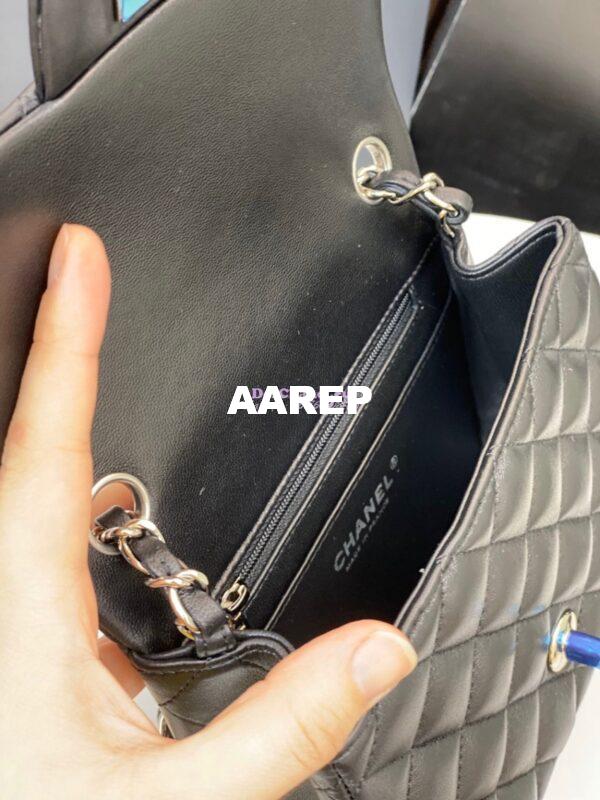 Replica Chanel Mini Classic Flap 17cm in Black Lambskin Bag 15