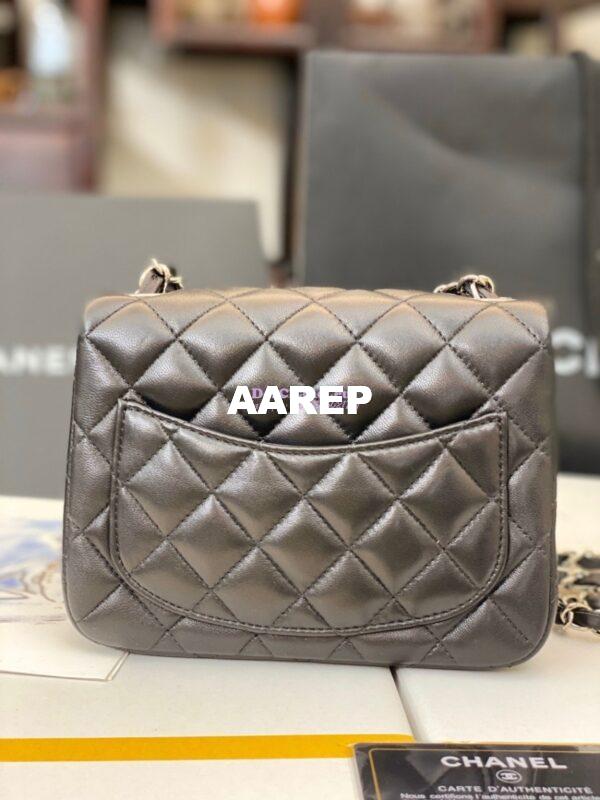 Replica Chanel Mini Classic Flap 17cm in Black Lambskin Bag 16