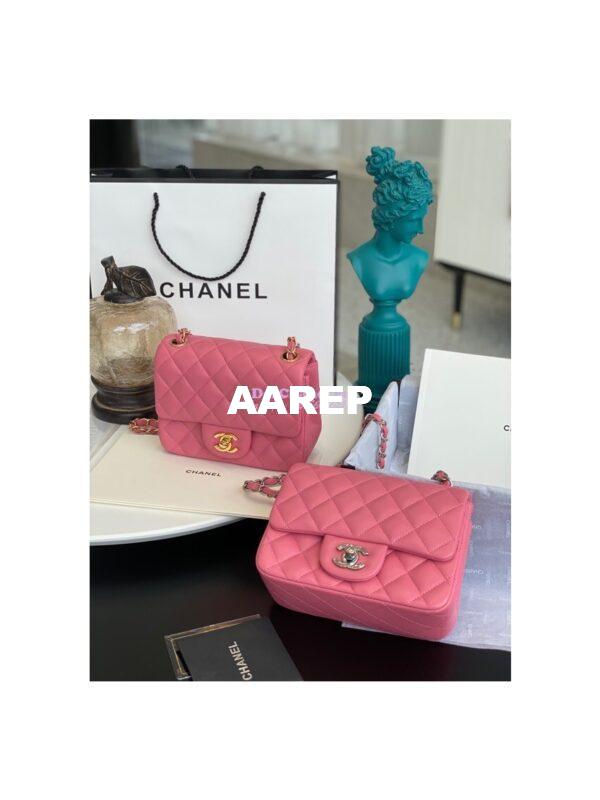 Replica Chanel Mini Classic Flap 17cm in Pink Lambskin Bag