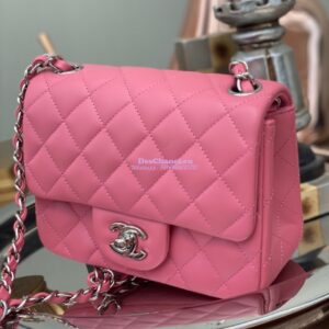 Replica Chanel Mini Classic Flap 17cm in Pink Lambskin Bag 2