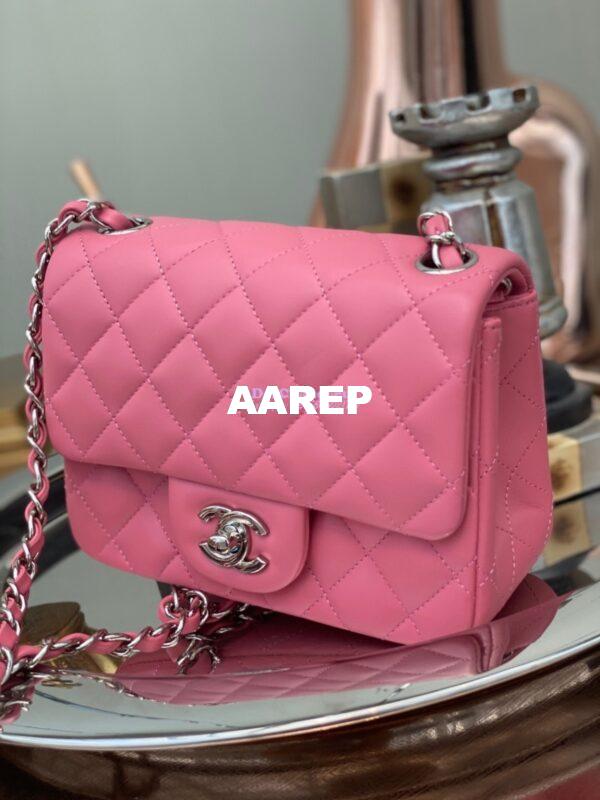 Replica Chanel Mini Classic Flap 17cm in Pink Lambskin Bag 2