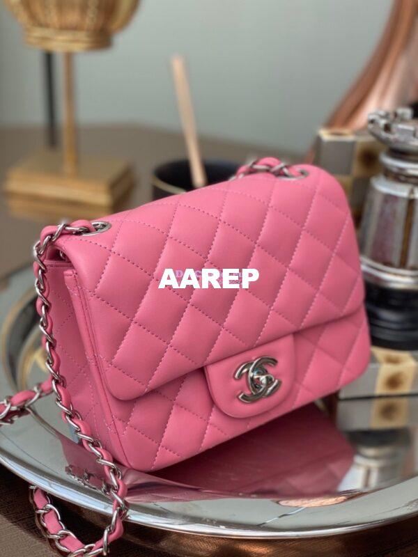 Replica Chanel Mini Classic Flap 17cm in Pink Lambskin Bag 3