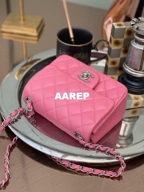 Replica Chanel Mini Classic Flap 17cm in Pink Lambskin Bag 4