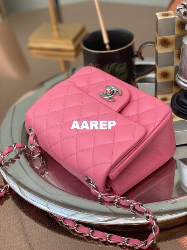 Replica Chanel Mini Classic Flap 17cm in Pink Lambskin Bag 5