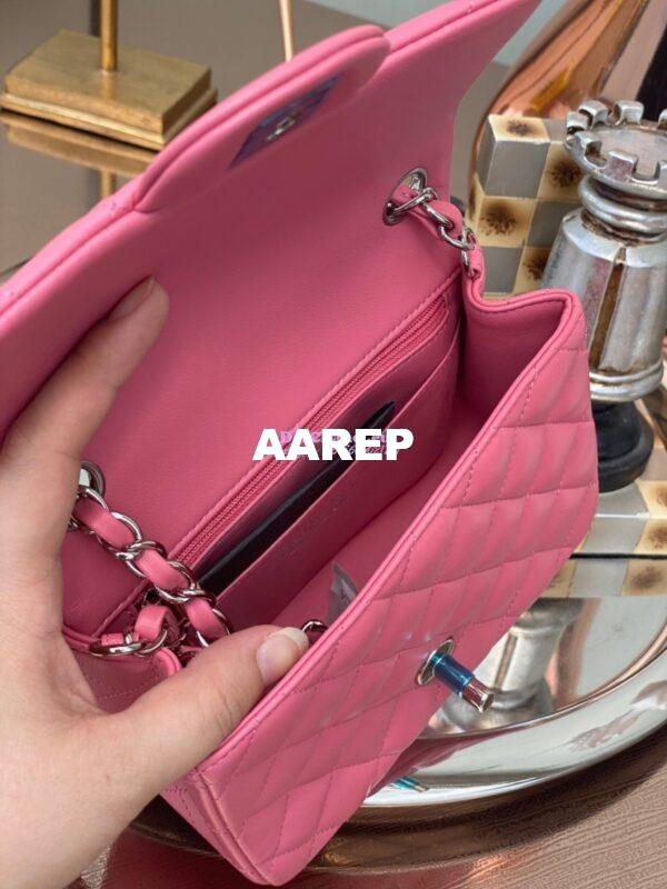 Replica Chanel Mini Classic Flap 17cm in Pink Lambskin Bag 7