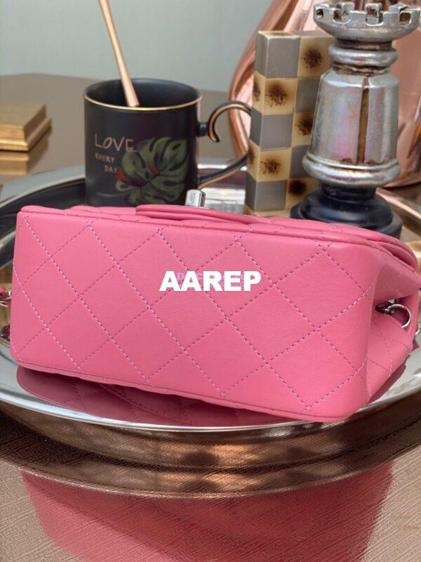Replica Chanel Mini Classic Flap 17cm in Pink Lambskin Bag 8