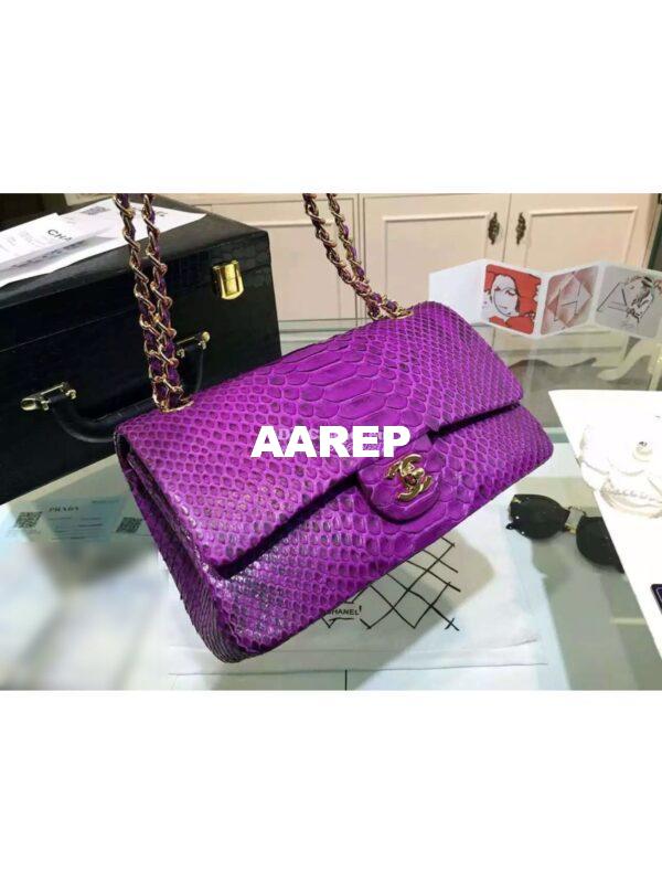 Replica Chanel Python Classic Flap Bag 5