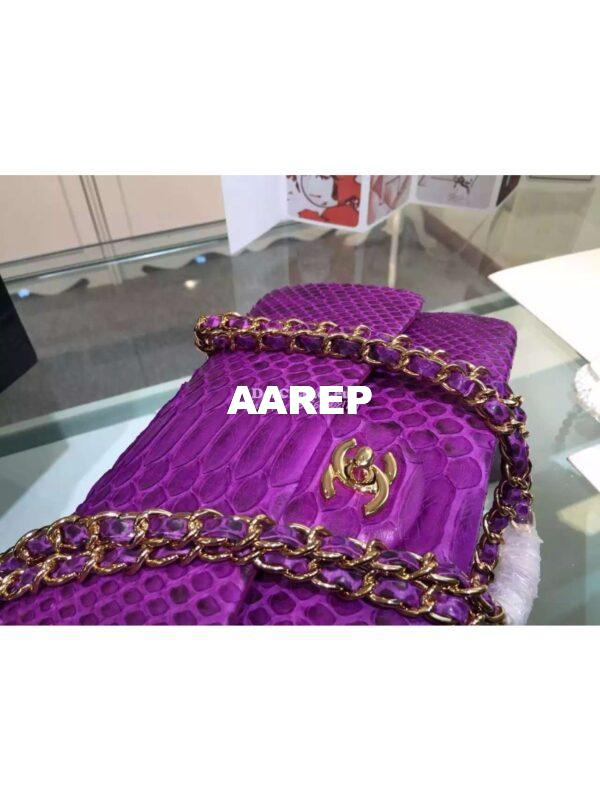 Replica Chanel Python Classic Flap Bag 8