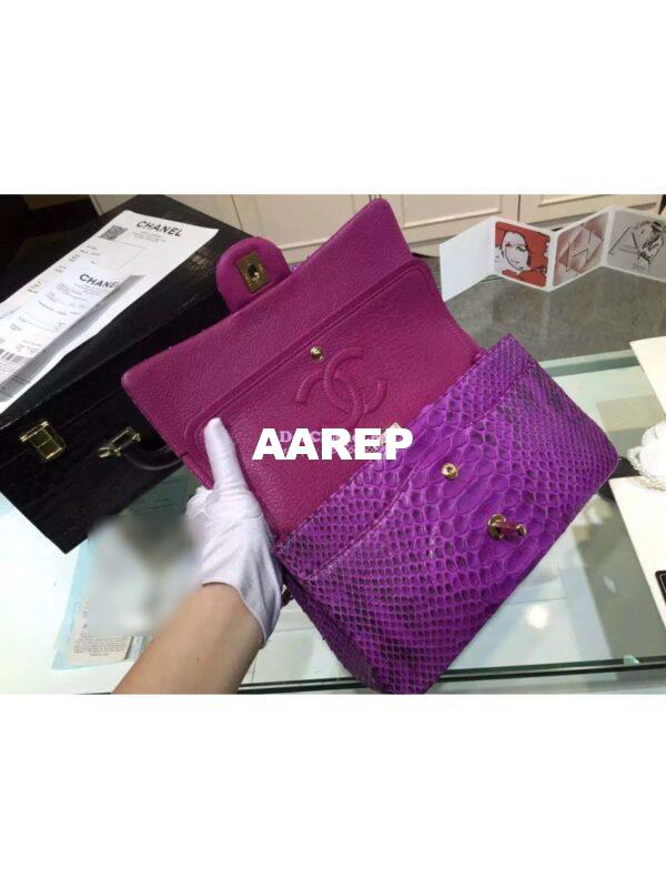 Replica Chanel Python Classic Flap Bag 9