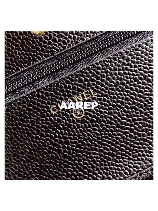 Replica Chanel Classic Caviar Wallet On Chain WOC Black Bag 12