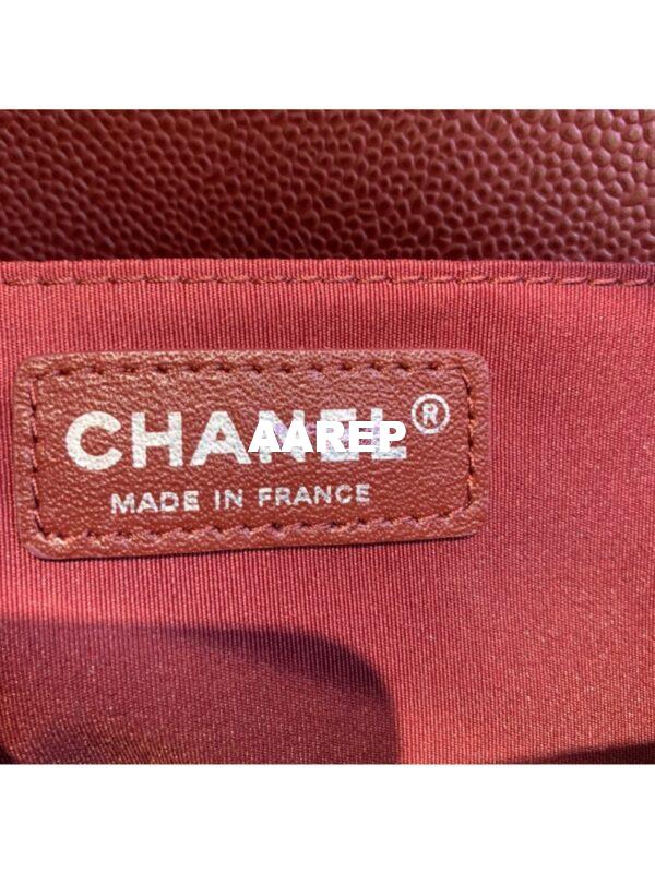 Replica Chanel Le boy Caviar Claret Red Bag with Aged Ruthenium Hardware 18