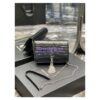Replica YSL Saint Laurent Kate Chain Wallet With Tassel In Crocodile-embossed Matte Leather 452159 Black Silver Hardware