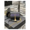 Replica YSL Saint Laurent Kate Chain Wallet With Tassel In Smooth Leather 452159 Black Silver Hardware 2