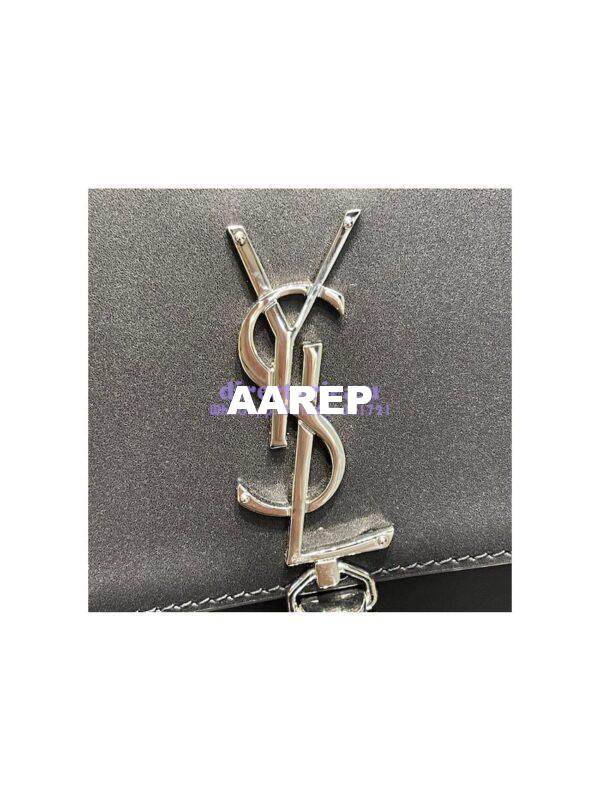 Replica YSL Saint Laurent Kate Chain Wallet With Tassel In Smooth Leather 452159 Black Silver Hardware 5