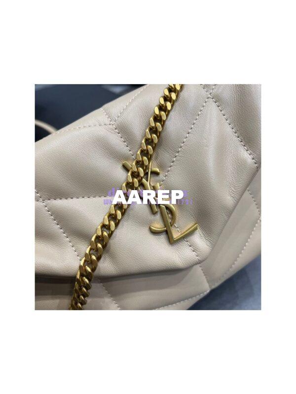 Replica YSL Saint Laurent Mini Loulou Puffer Toy Bag In Quilted Lambskin Beige 7