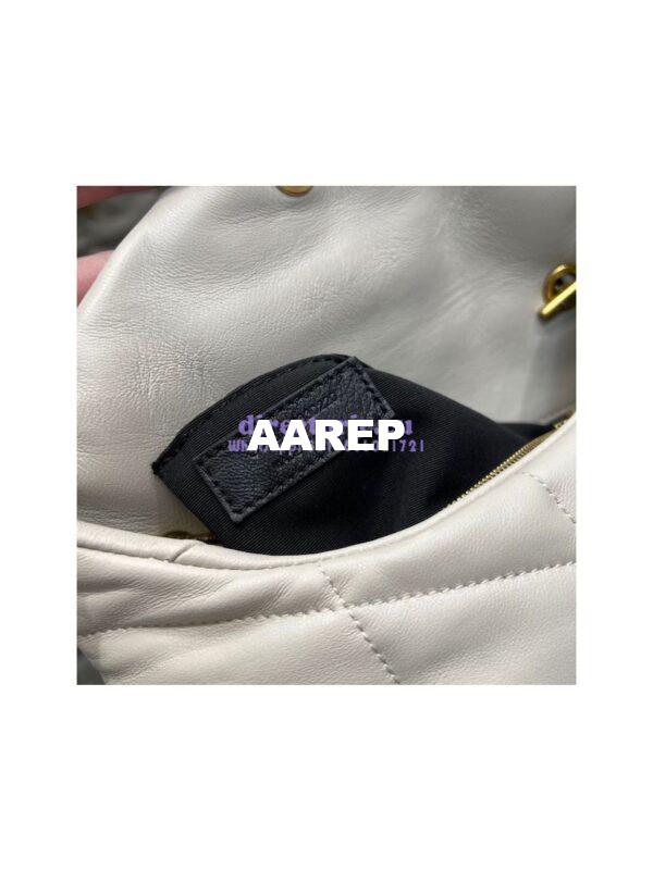 Replica YSL Saint Laurent Mini Loulou Puffer Toy Bag In Quilted Lambskin Blanc in Gold Hardware 11