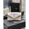 Replica YSL Saint Laurent Mini Loulou Puffer Toy Bag In Quilted Lambskin Blanc in Gold Hardware
